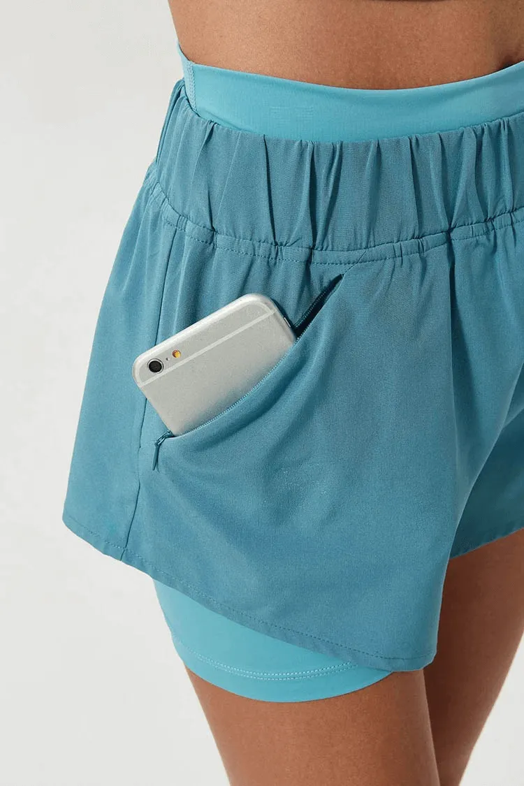 Women's 2-in-1 Athletic Shorts with Pockets - SF2234
