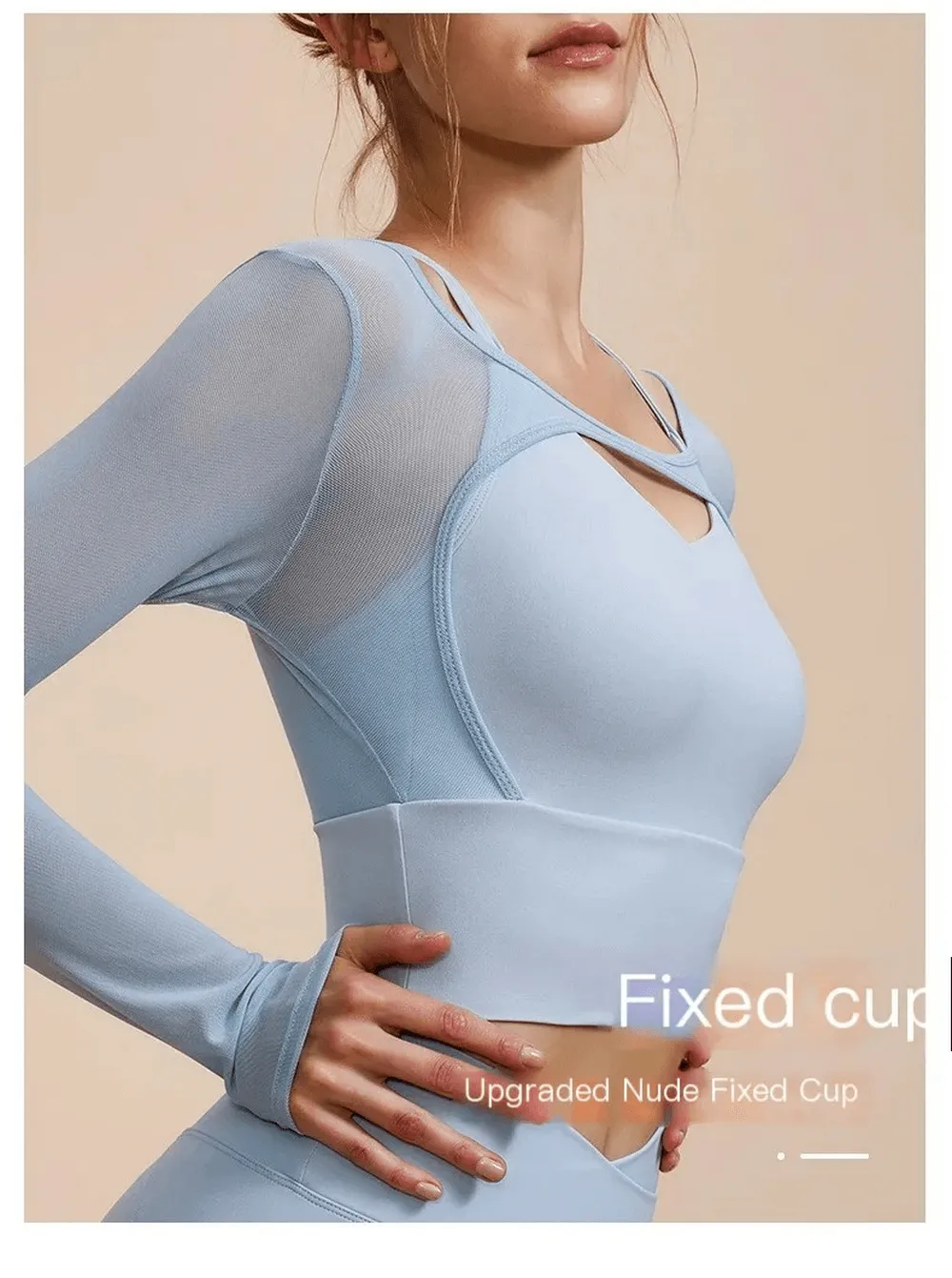 Women's Seamless Long Sleeve Yoga Crop Top - SF2112