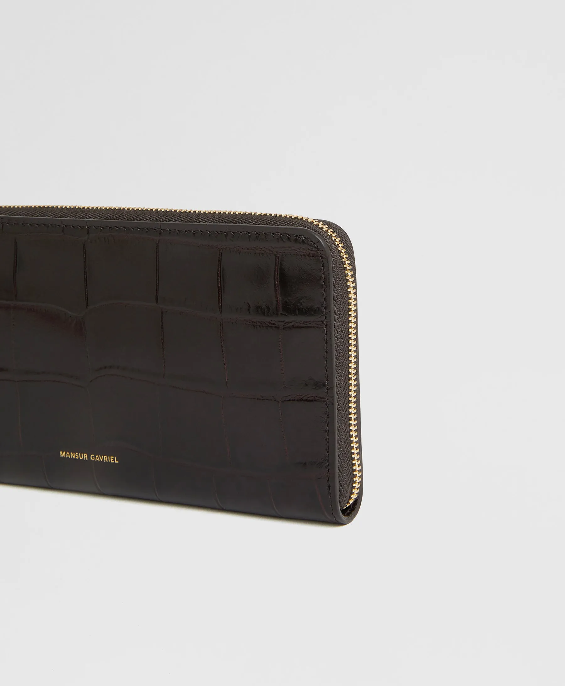 Zip Continental Wallet - Stamped Croc